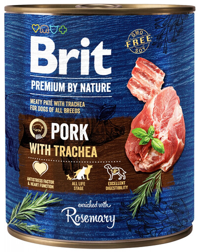 BRIT Premium by Nature 12 x 800 g wieprzowina i przełyk