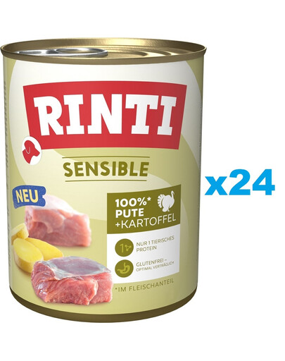 RINTI Sensible Krůta s bramborami 24x800g