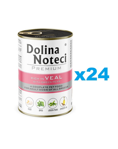 DOLINA NOTECI Premium telecí maso se zeleným hráškem 24x400 g