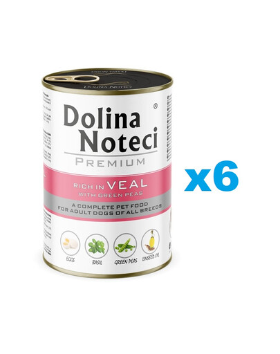 DOLINA NOTECI Premium telecí maso se zeleným hráškem 6x400 g