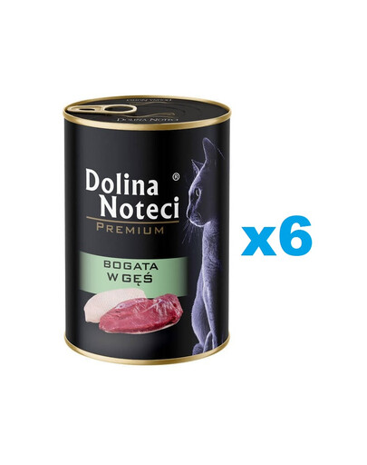 DOLINA NOTECI Premium bohaté na husí maso pro kočky 6x400 g