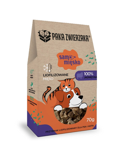PAKA ZWIERZAKA Samo maso Jehněčí lyofilizované maso pro psy a kočky 70 g