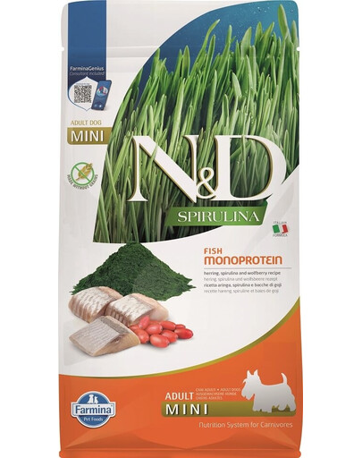 FARMINA N&D Spirulina Adult Mini Herring and Wolfberry 800 g