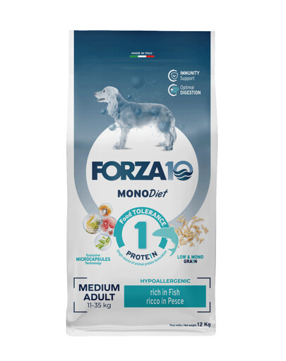 FORZA10 Medium Diet s rybami hypoalergenní krmivo pro dospělé psy středních plemen 12 kg