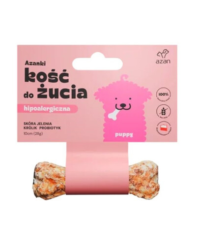 Kość ze skóry jelenia dla szczeniaka Puppy 10cm