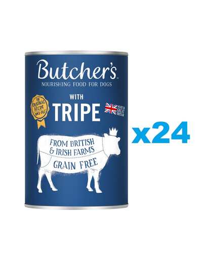 BUTCHER'S Original Tripe Mix, karma dla psa, ze żwaczem, pasztet 24 x 400g