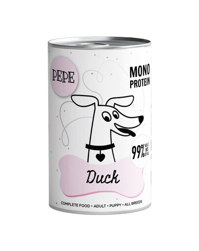 PAKA ZWIERZAKA PEPE Duck 99% (kachna) 800 g monoproteinová krmiva