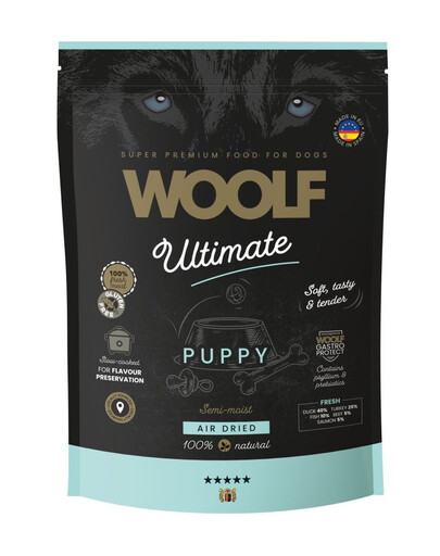 WOOLF Ultimate Soft Puppy 1 kg bezobilná polomokrá krmiva s kachnou a krůtím pro štěňata