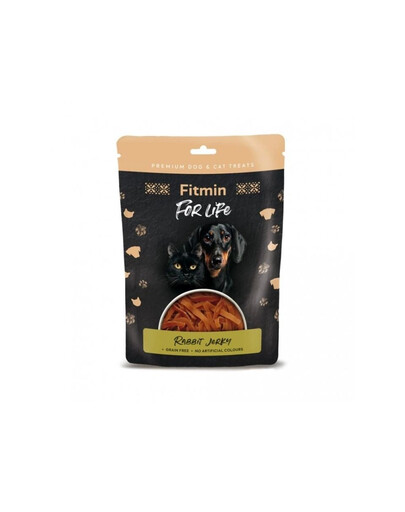 FITMIN For Life Rabbit Jerky Mini pruhovaný králík pro psy a kočky 70g
