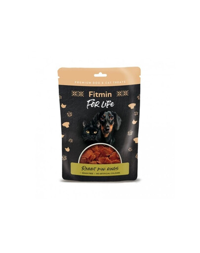 FITMIN For Life Rabbit Mini Rings Králík v mini kroužcích pro psy a kočky 70g
