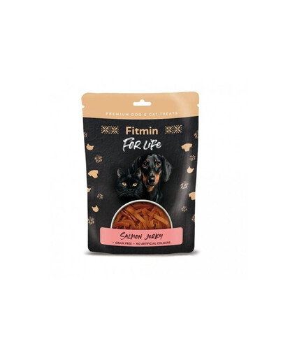FITMIN For Life Salmon Jerky Losos v mini pruzích pro psy a kočky 70g