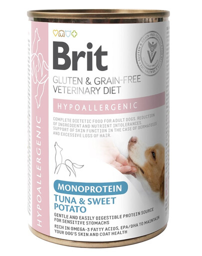 BRIT Veterinary Diet Dog Hypoallergenic Monoprotein Tuna 400g s tuňákem pro psy s alergiemi a kožními problémy
