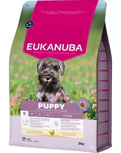 EUKANUBA Puppy Small Breeds Chicken 3 kg krmivo pro štěňata malých plemen bohaté na čerstvé kuřecí maso