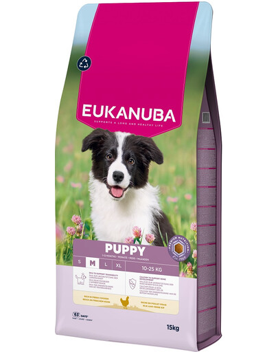 EUKANUBA Puppy Medium Breeds Chicken 15 kg krmivo pro štěňata středních plemen bohaté na čerstvé kuřecí maso