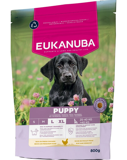 EUKANUBA Puppy Large Breeds Chicken 800 g krmivo pro štěňata velkých plemen bohaté na čerstvé kuřecí maso
