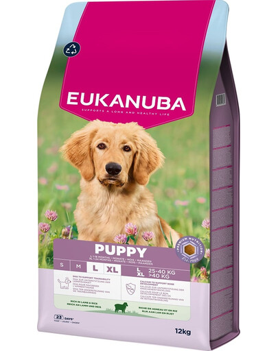 EUKANUBA Puppy Large Breeds Lamb Rice 12 kg krmivo pro štěňata velkých plemen bohaté na jehněčí maso a rýži