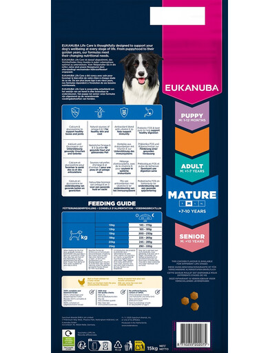 Mature Medium Breeds Chicken 15 kg sucha karma dla dojrzałych psów ras średnich bogata w świeżego kurczaka