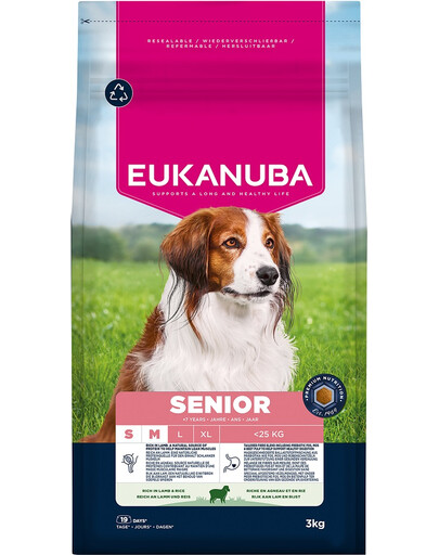 Senior Small Medium Breeds Lamb Rice 3 kg sucha karma dla starszych psów małych i średnich ras bogata w jagnięcinę i ryż