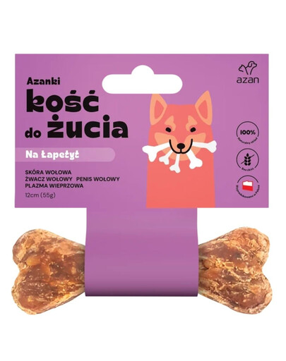 AZANKI Na chuť Kost na žvýkání pro nejedlíky 12cm