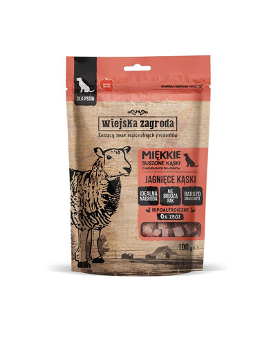 WIEJSKA ZAGRODA Jehněčí kousky 100 g pamlsky pro psa