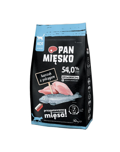PAN MIĘSKO kuřecí křupky s pstruhem pro kočky S 2x10 kg
