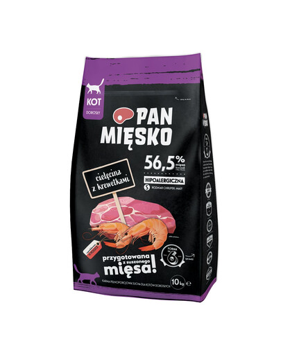PAN MIĘSKO Telecí křupky s krevetami pro kočky S 2x10 kg