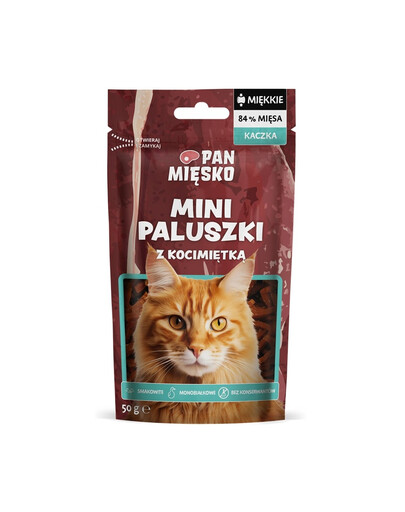 PAN MIŠKO Mini tyčinky Kachna s kozlíkem pamlsek pro kočky 50 g