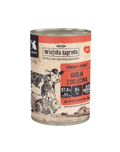 WIEJSKA ZAGRODA Králík s telecím masem, krmivo pro koťata 400 g