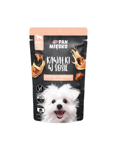 PAN MIŠKO Kousky v omáčce Telecí s králíkem krmivo pro psy 150 g