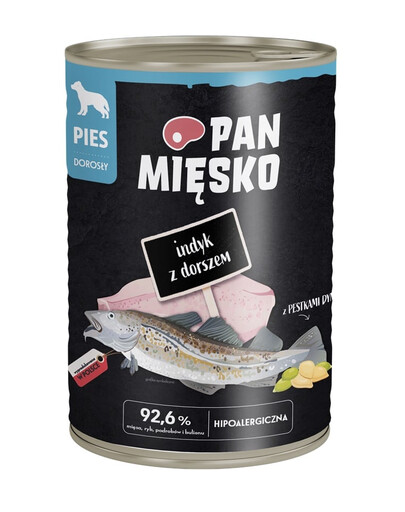 PAN MIĘSKO Krůta s treskou, krmivo pro psy 400 g