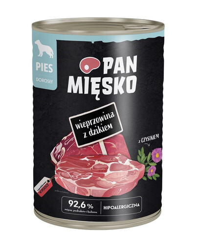 PAN MIĘSKO Vepřové maso s divočákem krmivo pro psy 400 g