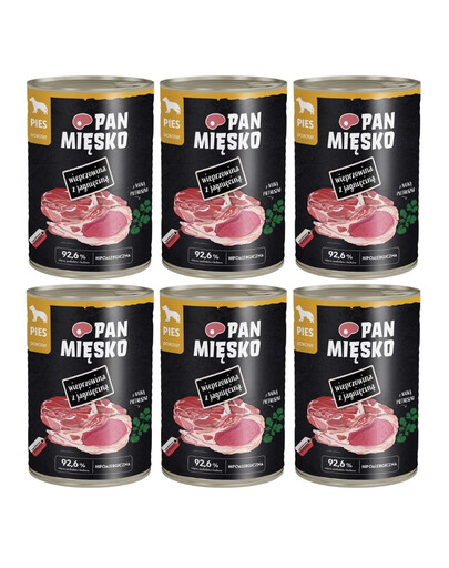 PAN MIÉSKO Vepřové s jehněčím krmivo pro psy 6x400 g