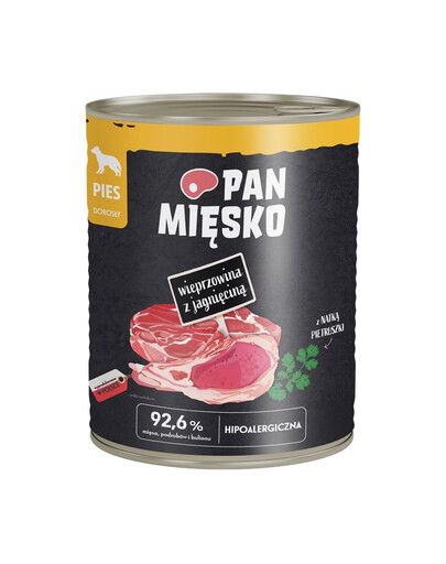 PAN MIĘSKO Vepřové s jehněčím krmivo pro psy 800 g