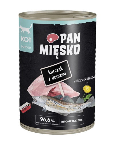 PAN MIĘSKO Kuřecí s treskou - krmivo pro kočky 400 g