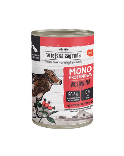 WIEJSKA ZAGRODA Monoproteinové krmivo pro psy hovězí 400 g