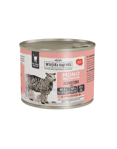 WIEJSKA ZAGRODA Monoproteinové jehněčí krmivo pro kočky 200 g