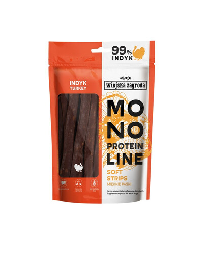 WIEJSKA ZAGRODA Monoprotein Krůta 100 g měkké pásky pro psy