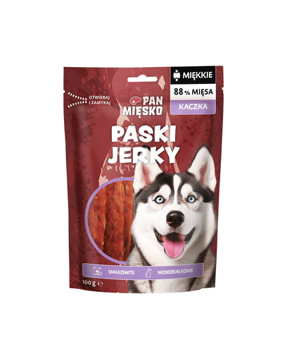 PAN MIŠKO Pásky Jerky Kachna pamlsek pro psa 100 g