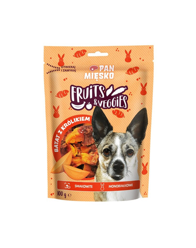 PAN MIŠKO Fruits and Veggies Batat s králíkem pamlsek pro psa 100 g