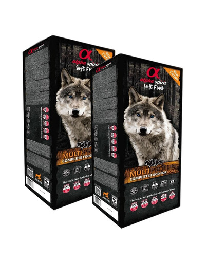 ALPHA SPIRIT Kompletní suché a měkké krmivo pro psy Multiprotein 18 kg (2x9 kg)