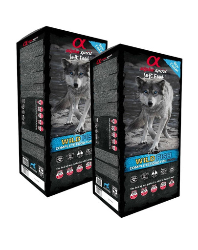 ALPHA SPIRIT Kompletní měkké suché krmivo pro psy s divokou rybou 18 kg (2x9 kg)