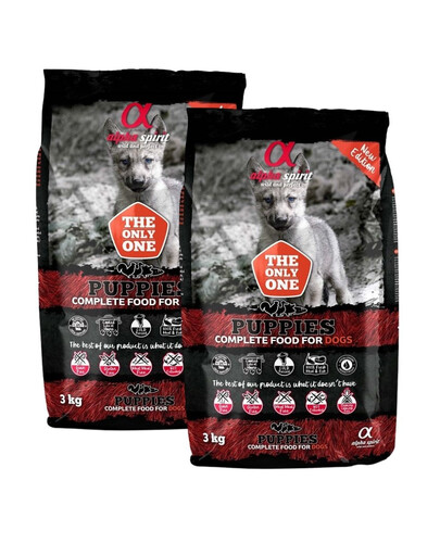 ALPHA SPIRIT Kompletní měkké suché krmivo pro štěňata 6 kg (2x3 kg)