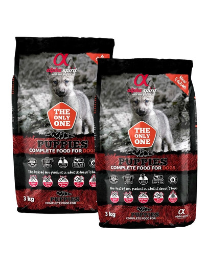 ALPHA SPIRIT Kompletní suché krmivo pro štěňata 2 x 3 kg