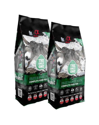 ALPHA SPIRIT Kompletní suché krmivo pro psy z volného chovu s kachnou 2x12 kg