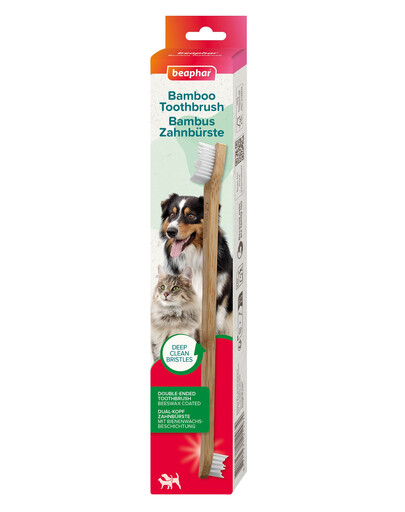 BEAPHAR Bamboo Toothbrush bambusový dvoustranný zubní kartáček pro psy a kočky