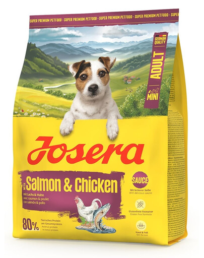 JOSERA Mini Adult Salmon and Chicken 900g bezglutenové krmivo s omáčkou pro psy malých plemen