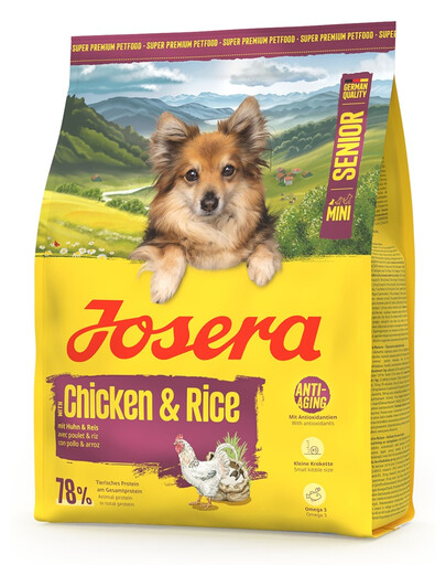 JOSERA Mini Senior Chicken and Rice 900g bezlepkové krmivo pro starší psy malých plemen