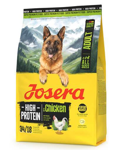 JOSERA High Protein Adult Chicken 3kg vysoce energetické krmivo pro sportovní psy