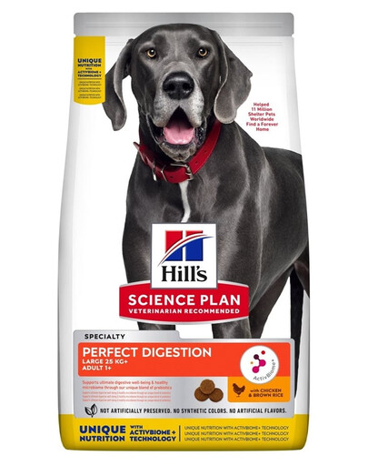 HILL'S Science Plan Canine Adult Large Perfect Digestion kuře a hnědá rýže 14 kg krmivo pro zdravé trávení velkých psů