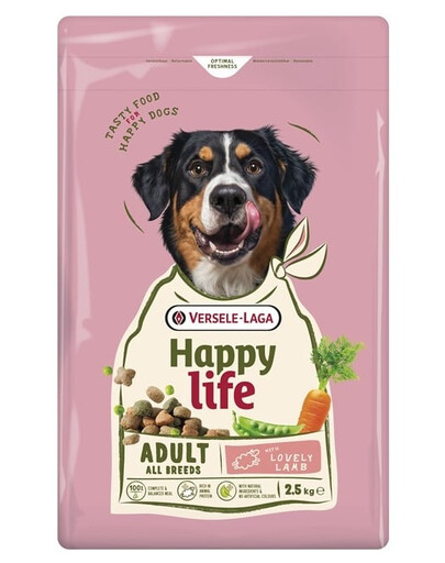 VERSELE-LAGA Happy Life Adult with Lamb 2,5kg krmivo pro psy s jehněčím